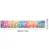 Novos adereços de decoração de aniversário transfronteiriços: Bandeiras decorativas de poliéster 100D, tecido para fundo de aniversário, faixas e dísticos personalizados