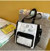 Mochila de Grande Capacidade com Bolinhas Color-blocking Mochila Fofa para Check-ins e Fotos Bolsa Escolar de Alto Valor Bolsa para Cursinho Bolsa de Ombro Único
