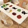 Jogo Americano de Mesa de Jantar Cartoon com Sensação de Luxo Leve e Alto Padrão, Impermeável, à Prova de Óleo, Toalha de Mesa Lavável, Resistente ao Calor, Resistente a Altas Temperaturas