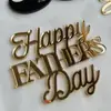 Decoração de bolo em copo de papel estilo transfronteiriço Feliz Dia dos Pais Homem de Aço PAI PAI decoração de bolo em copo de papel acrílico