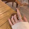 [Electrochapado en Oro Real] Ins Coreano Tendencia Diseño de Nicho Lujo Ligero Sentido Avanzado Circonita Microincrustada Celebridad de Internet Elegante Anillo Abierto