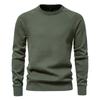 Comércio Exterior Transfronteiriço 2024 Suéter Masculino de Algodão Pulôver Masculino Cor Sólida Manga Raglã Tricô Gola Redonda