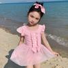 Traje de baño de verano para niñas, pequeño y grande, de princesa, hada, dulce, lindo, para aguas termales, con falda de malla y tirantes