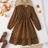 Vestido para Niñas 2026 Nuevo Comercio Exterior Estilo Europeo y Americano Niños Medianos y Grandes Lunares Fruncido en la Cintura Estilo Suave Temperamento Vestido de Princesa