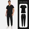 Conjunto de Bata Quirúrgica Delgada Manga Corta Quirófano Doctor Salón de Belleza Ropa de Trabajo Unisex Traje de Limpieza Venta al por Mayor