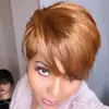 Peluca de pelo corto al por mayor de fábrica, peluca europea y americana para mujeres, pelo corto y liso, flequillo oblicuo, tocado de fibra química, pelucas Pixie