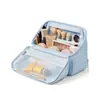 Bestseller transfronterizo: Bolsa de almacenamiento impermeable para mujer, portátil, azul claro, de TPU, con compartimento para cepillo anti-manchas