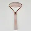 Massageador Roller de Jade Natural e Cristal Rosa Multifuncional para Beleza Facial Empurrador Bastão de Bola de Cristal Multifuncional para Corpo Inteiro