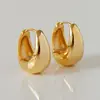[Electrochapado en Oro Real] Pendientes Metálicos Coreanos de Plata con Forma de Gota de Agua Simples Elegantes de Moda de Gama Alta para Mujer