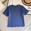 Camiseta de Verão de Algodão Misturado de Estilo Japonês para Meninos e Meninas, Gola Redonda, Manga Curta com Ombro Caído, Larga, Absorvente de Suor, Secagem Rápida T465136