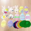 Decoraciones para Fiesta de Pascua 2023 Banner Feliz Pascua Decoraciones Colgantes Espirales de Huevo Personalizadas Creativas