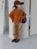 Camiseta base de manga larga con volantes estilo coreano para niña, cárdigan de punto elegante y versátil, conjunto casual de dos piezas con pantalones para otoño 2026