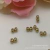 Accesorios de cobre para joyería DIY cuentas redondas de latón cuentas de ajuste de silicona de doble fila ajustables cobre en blanco