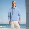 Sudadera con capucha casual de color liso para hombre, para otoño e invierno, con cordón, sudadera sin cierre, camisa de manga larga, sudadera con capucha para hombre