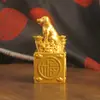 Nuevo Color Dorado Arena Signo del Zodíaco Doce Sellos de Jade Adorno Giratorio para Atraer Riqueza y Buena Fortuna, Año del Caballo Adorno de Escritorio 3D Caballo del Zodíaco