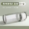 Porta-canetas Cilíndrico Monocromático de Mesa Bolsa de Lápis de Malha Transparente Estojo Simples Universal para Lápis de Exame de Estudante Bolsa de Armazenamento de Material Escolar
