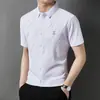 Fábrica Direta Camisa de Seda de Gelo Masculina Verão Manga Curta Casual Antirrugas Não Passa Gelo Sem Costura Manga Curta Branco