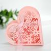 Nueva caja de dulces de amor de Amazon, caja de dulces de chocolate para boda con forma de corazón azul hueco con láser, venta al por mayor