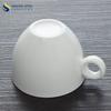 Taza de café europea de fábrica para hotel, restaurante, oficina, té de la tarde, juego de taza y platillo de cerámica blanca con oreja redonda