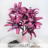 Ramo de flores artificiales de lirio de nueve cabezas, producto terminado, flores artificiales para decoración de lugar de boda, flores de plástico, arreglo de boda de alta gama