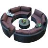 Combinación de sofá redondo de ratán para exteriores, jardín, patio, semicírculo, silla de ratán, sofá para exteriores, hotel, sofá curvo para sala de estar
