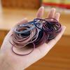 Estilo K de Scrunchies Básicos para Adultos, Faixas de Cabelo Sem Costura, Elásticos Finos, Scrunchies com Costura Traseira, 100 Saquinhos Pequenos de Pintinho