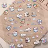 Adesivo Fofo para Unhas de Filhote de Cubo de Gelo 5D Relevo Estéreo Cachorro Branco Preguiçoso Adesivo para Unhas Joia SL