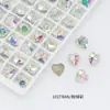 Bolsa de Polvo de Diamante para Uñas Verde Explosivo Punta Redonda Concha de Mariposa Forma Especial Recubrimiento de Lujo K9 Lote Completo Joyería de Uñas Diamante