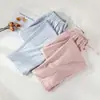 Pantalones de pijama de gasa de algodón puro para mujer para primavera y verano, Pantalones largos a cuadros simples para hombre, Pantalones holgados de talla grande para casa, Estilo fino