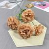 4 cabeça hibisco peônia flores artificiais casa sala de estar ornamentos flores falsas casamento ao ar livre casamento paisagismo flores decorativas atacado