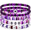 Pulsera Navideña de Halloween Transfronteriza Pulsera de Arcilla Suave Pulsera de Perlas de Colores Letras Fantasma Calabaza suit