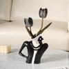 Adornos de jarrón de cerámica sala de estar arreglo floral alto sentido mueble de TV porche mesa de comedor lujo ligero arte accesorios para el hogar venta al por mayor
