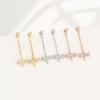 Aretes de Plata S925 Soporte Vacío Hecho a Mano diy Incrustado con Ámbar Cera de Abejas Perla Cuenta Redonda Aretes Soporte Vacío Accesorios para Mujer