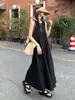 Elegante Vestido sin Mangas de Algodón y Lino Estilo Francés para Mujer, Nuevo Diseño Verano 2026 con Espalda Descubierta y Cuello Redondo Tipo Tank