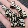 Diente de Tigre Blanco y Negro Cuentas Dzi Cuentas Cubo Jade Cuentas Sueltas Ágata Paspartú Pulsera Collar Accesorios de Joyería Cuentas de Jade Hechas a Mano