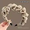 Faixa de Cabelo com Pente de Dentes Plissado de Bolinhas para Mulheres, Uso Diário ao Ar Livre, Faixa de Cabelo com Dentes para Lavar o Rosto, Presilha de Cabelo Antiderrapante de Alta Fixação para o Topo da Cabeça