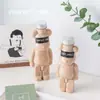 Botella creativa de oso violento para té de leche de 700ml 500ml Taza de plástico de dibujos animados de moda en internet