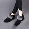 Botines cortos de piel de visón con punta redonda para mujer, otoño e invierno 2023, nuevos zapatos planos de piel de cordero negra, zapatos de mujer, botas de cuero con forro de felpa