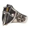 Anillo Escudo Espada de Rey Plata Tailandesa S925 Serie Even Island Estilo Retro Medieval Anillo de Personalidad de Espada