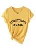 Enfermera Correccional Amazon Wish Sitio Independiente Casual Versátil Camiseta de Manga Corta con Cuello en V para Mujer Exportación