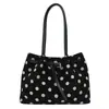 Diseño único, bolso tote de gamuza con lunares, de alta gama y a la moda, mochila elegante, bolso de hombro de gamuza retro y chic