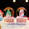 Decoração de Natal inflável com atmosfera festiva, Papai Noel brilhante, boneco de neve, renas e ornamentos de trem para as festas