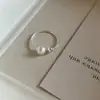 Anillo de Plata Liso Coreano Leiluo para Mujer, No se Desvanece, Anillo Minimalista de Nicho Estilo Ins, Chapado en Cobre con Plata