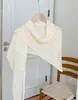 Nuevo Chal Tejido de Hielo de Color Sólido con Calados del Fabricante, Versátil para Habitaciones con Aire Acondicionado, Protección para el Cuello, Protección Solar, Bufanda Triangular de Moda, Transfronterizo