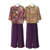Traje de Outono para 50+: Conjunto de Manga Três Quartos para Mães, Nova Coleção Outono 2026, Moda Feminina para Mulheres de Meia-Idade, Conjunto Elegante Retrô para Mulheres