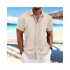 Camisa Masculina Casual Jacquard Listrado de Manga Curta Solta Nova Amazon Aliexpress Transfronteiriça