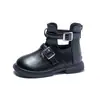 Sapatos Infantis 2026 Primavera e Outono Novo Estilo Sapatos de Couro para Meninas Estilo Britânico Retro Botas Curtas Botas de Couro para Meninas Doce Cool Botas Martin