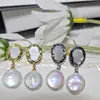 Aretes de botón redondos barrocos naturales botón liso aretes con pasador de plata S925 aretes franceses irregulares