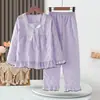 Pijama Infantil de Algodão Nuvem para Primavera e Outono Conjunto de Mangas Compridas Princesa para Meninas Mais Velhas e Bebês Roupa de Casa Pai-Filho