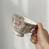Taza de Café de Cerámica de Lujo Europeo Taza Individual Pequeña Fresca Té de la Tarde Taza de Té Negro Pequeña Floral Femenina Taza Corazón